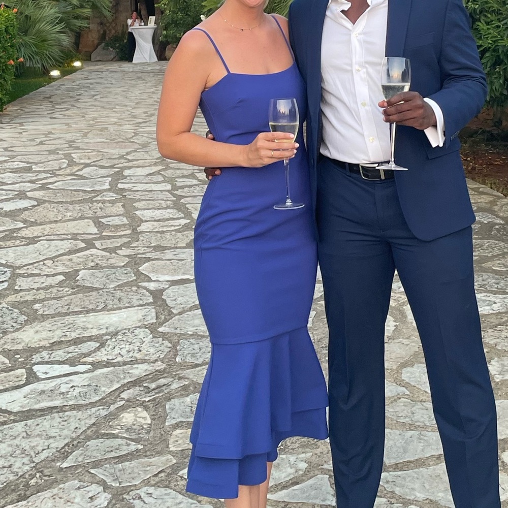 Likely Mermaid Midi Blue Dress